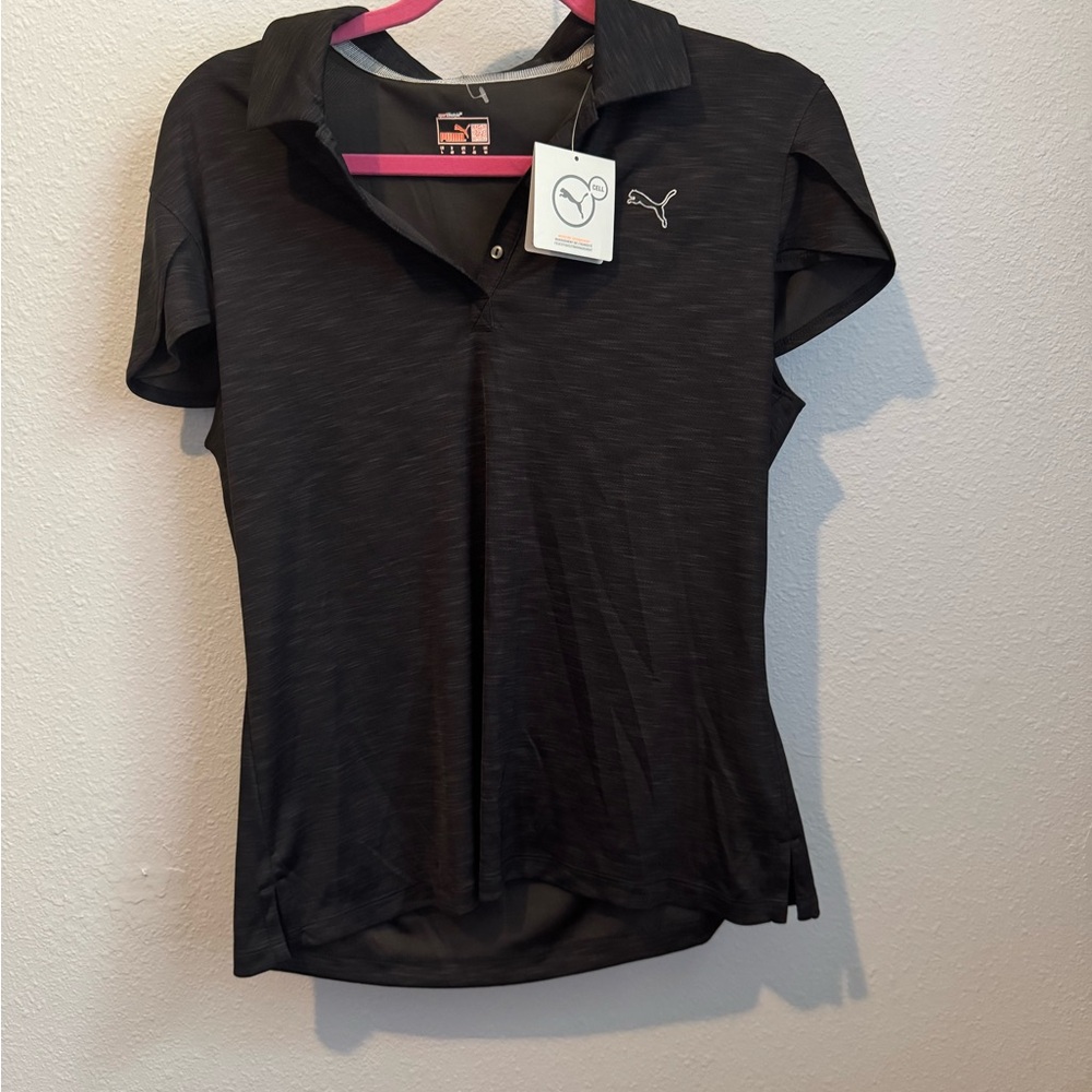 NWT Puma Women's Dry-fit Black Polo Shirt Sz Large
